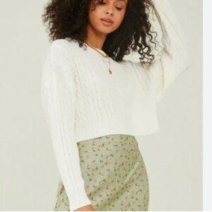 Altar'd State Charlie Cropped Sweater – Green, Size S